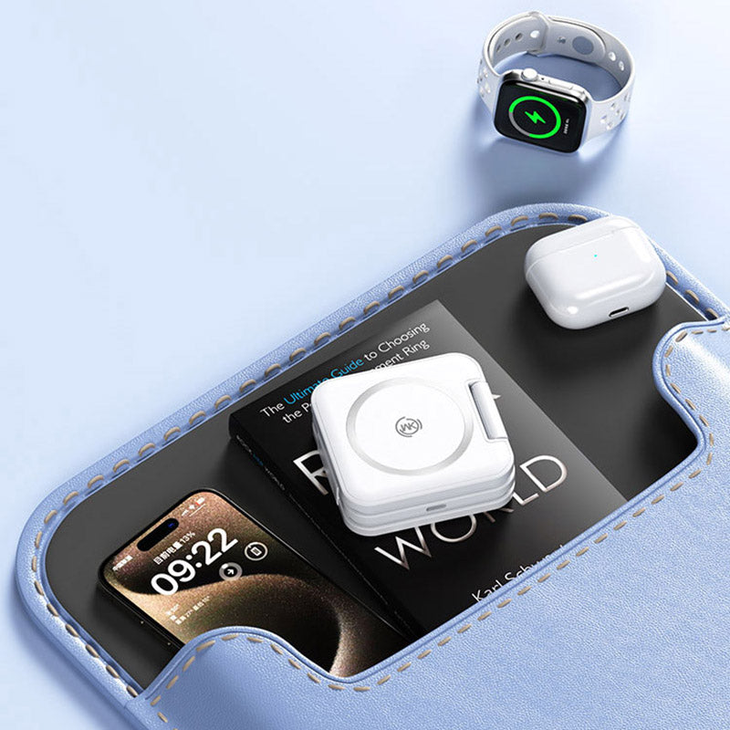 WEKOME WP-U174 3-in-1 15W Foldable Wireless Charger Phone Watch Earphone Charging Dock WEKOME WP-U174 3-in-1 15W Foldable Wireless Charger Phone Watch Earphone Charging Dock
